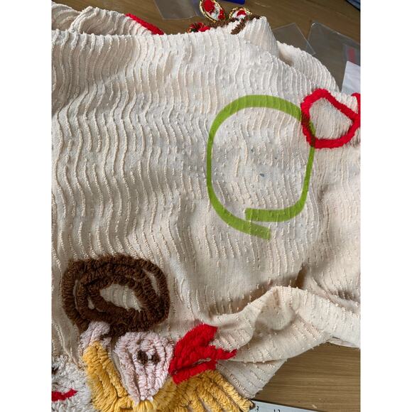 Vintage Chenille Western Cowboy Themed Bedspread Twin/Full Size Rodeo Some Flaws - Picture 12 of 12